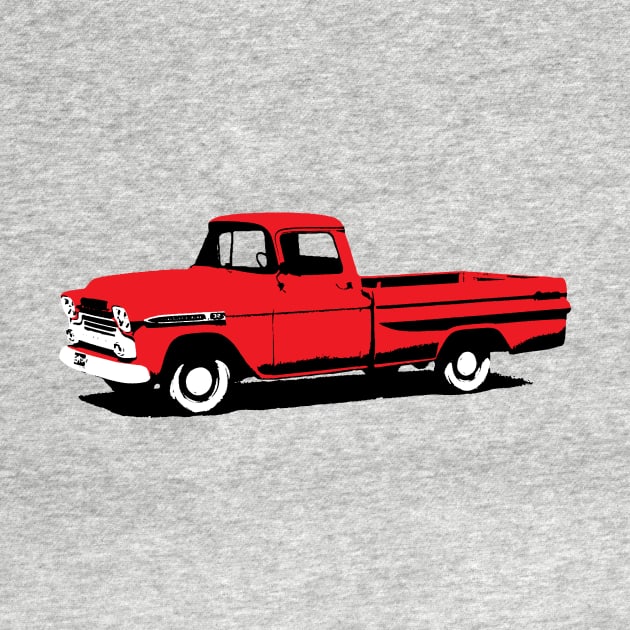 Red Pickup Truck by Wright Art